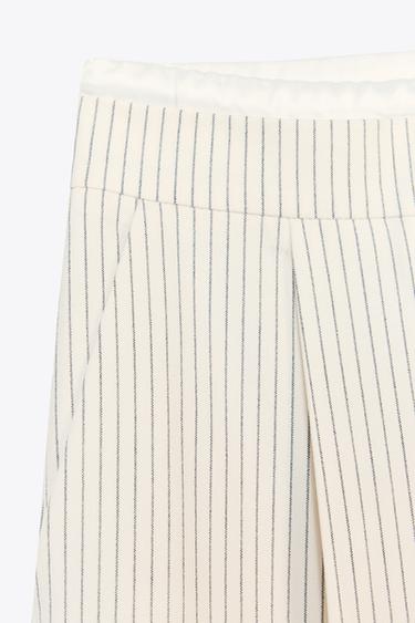 WIDE-LEG TROUSERS WITH DOUBLE WAISTBAND - striped by Zara - Image 9