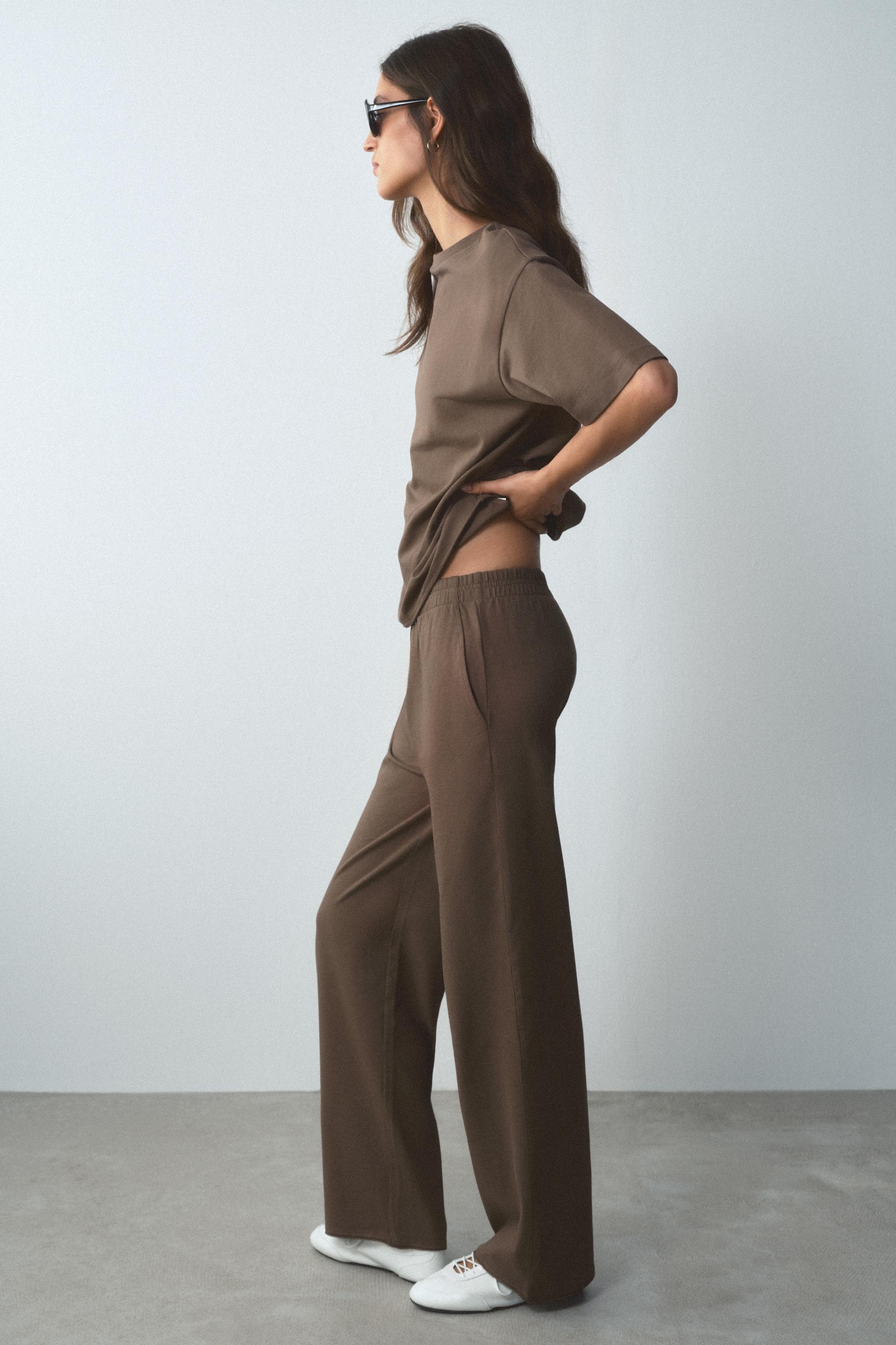Женские брюки Zara STRAIGHT-LEG COTTON PANTS — фото 4
