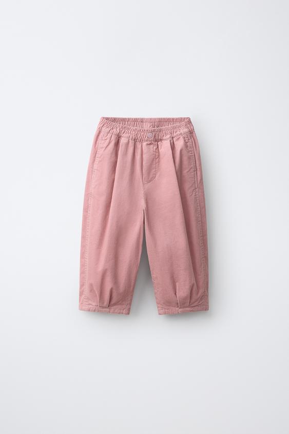BALLOON NEEDLECORD TROUSERS - Dusty pink by Zara - Image 0
