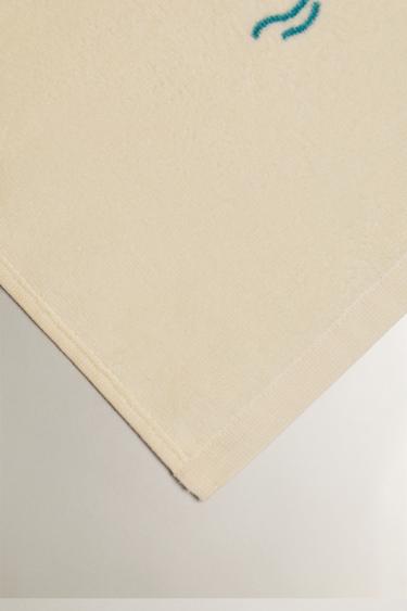 KIDS' BOAT VELOUR BEACH TOWEL - Cream by Zara - Image 2