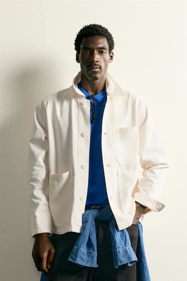 BLOUSON COUPE DÉCONTRACTÉE POCHES - Écru de Zara
