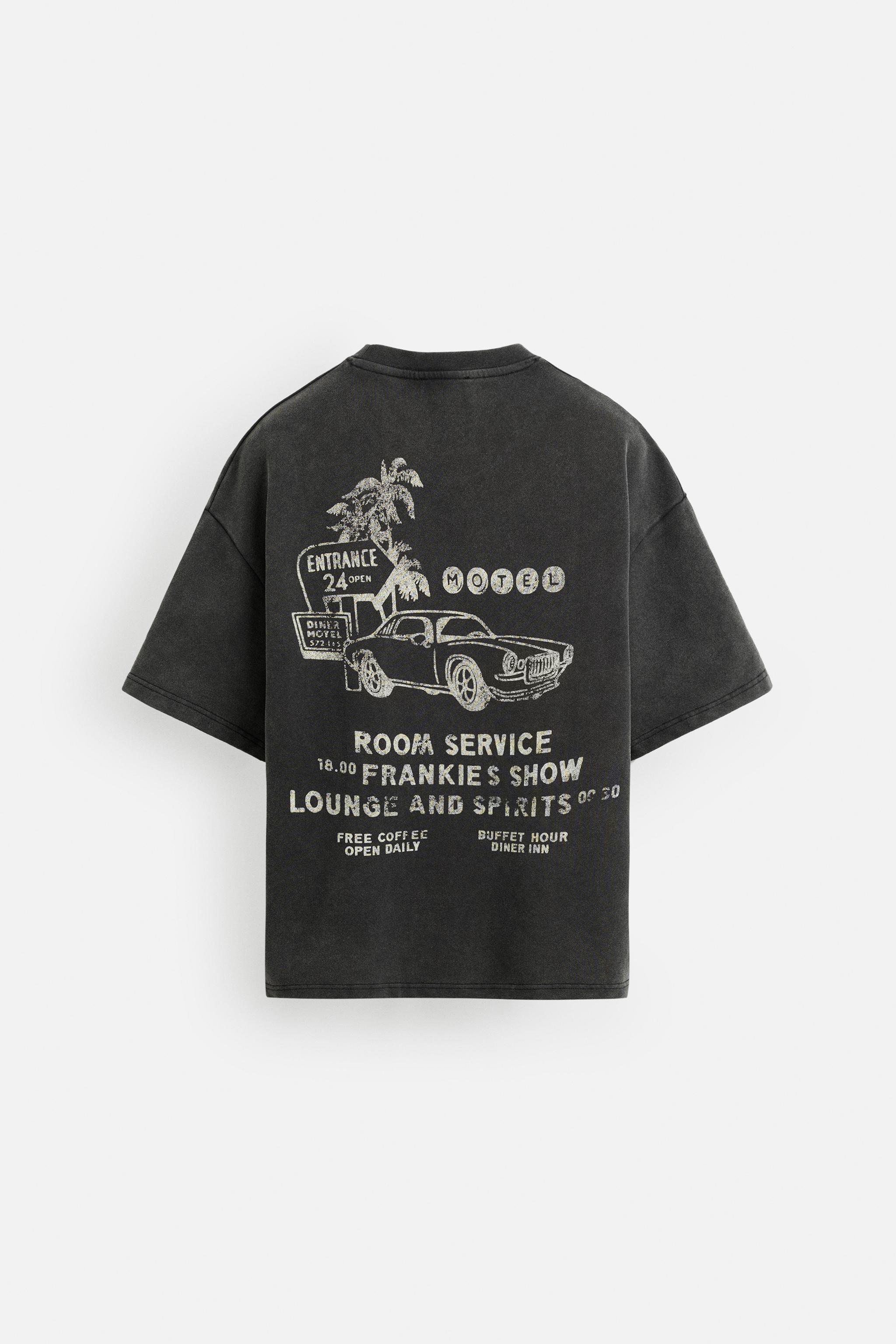 WASHED SWEATSHIRT WITH GRAPHIC PRINTS - Dark anthracite