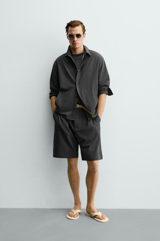 RELAXED FIT IRREGULAR TEXTURE OVERSHIRT from Zara - $99.90