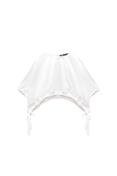 GATHERED TOP WITH TIES