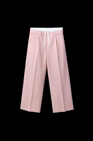 DOUBLE WAISTBAND TROUSERS - Pink by Zara