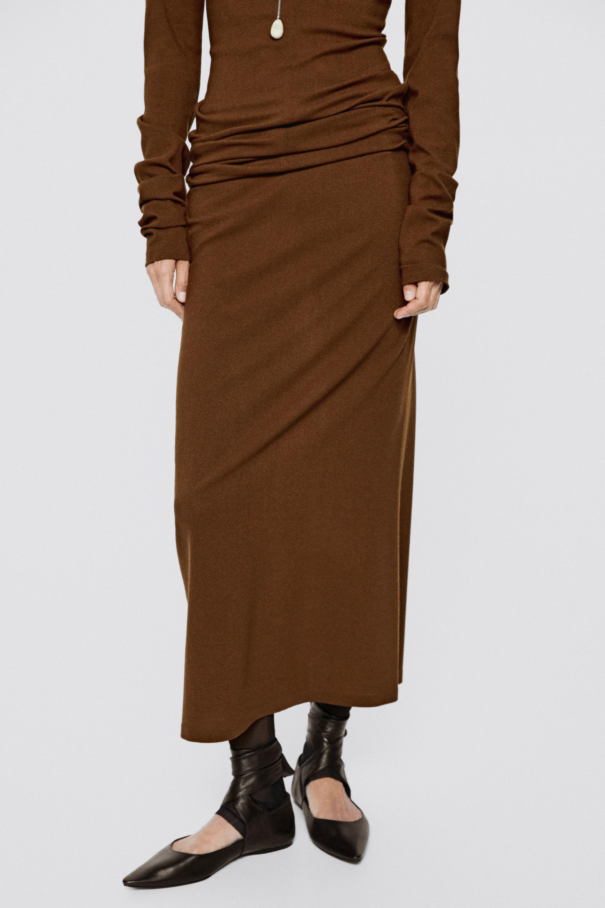 Jupe midi stretch mélange laine - LIMITED EDITION