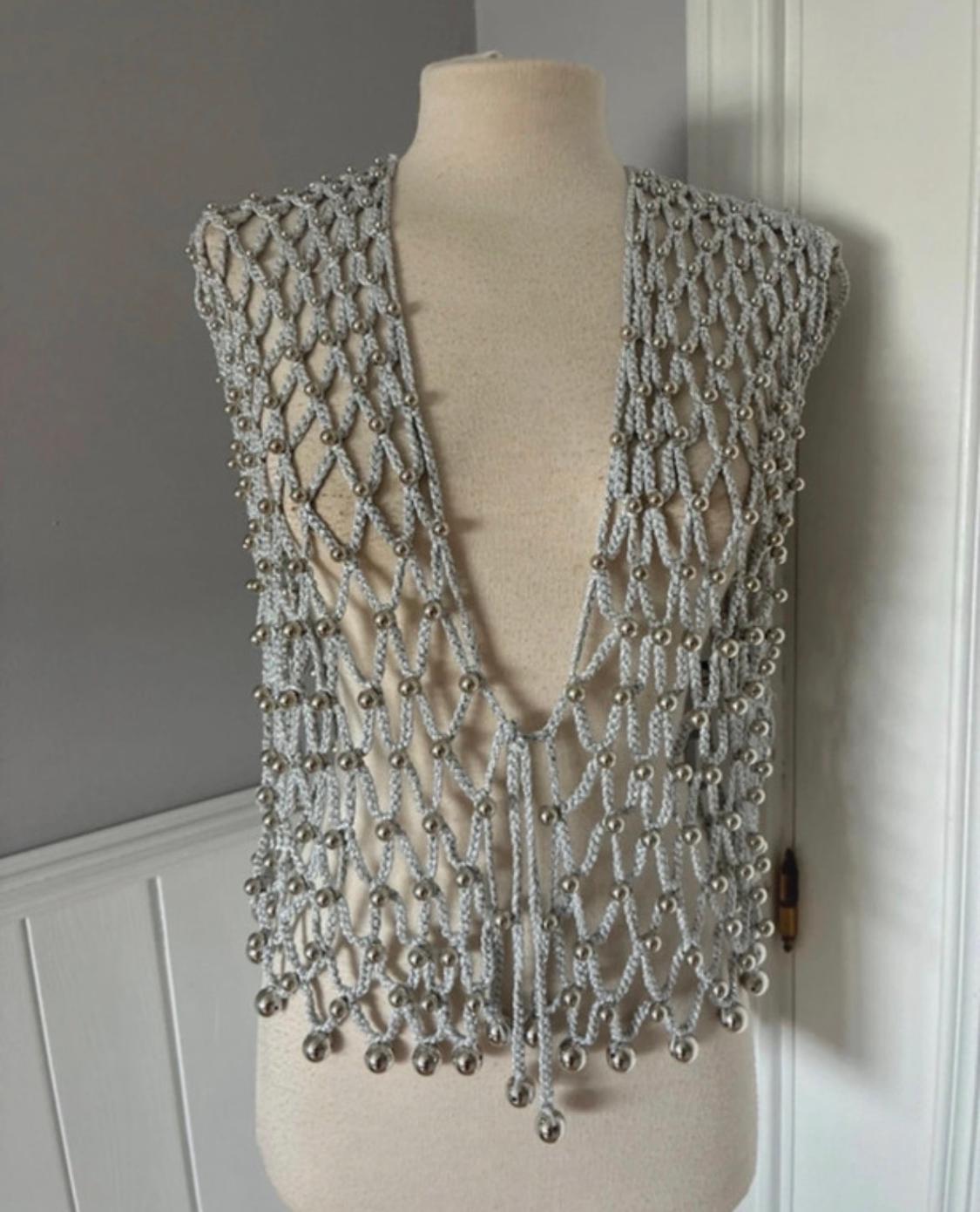 CROCHET TOP WITH METAL BEADS - Image 6