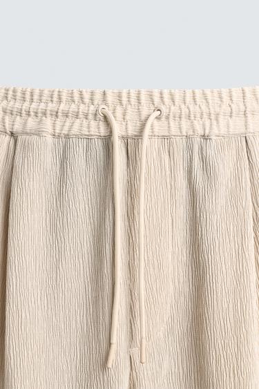 EMBOSSED RELAXED FIT BERMUDA SHORTS - Beige marl by Zara - Image 8