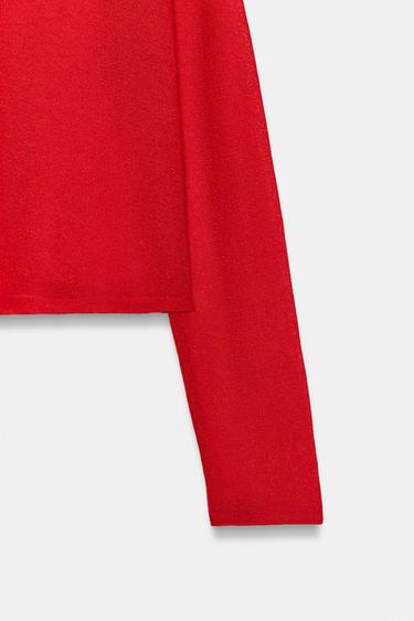 PULL RUSTIQUE AJOURÉ - Rouge de Zara - Image 7