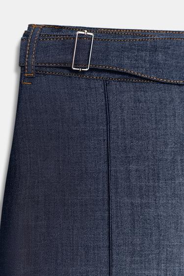 JUPE-CULOTTE À PASSANT - Bleu / Indigo de Zara - Image 7
