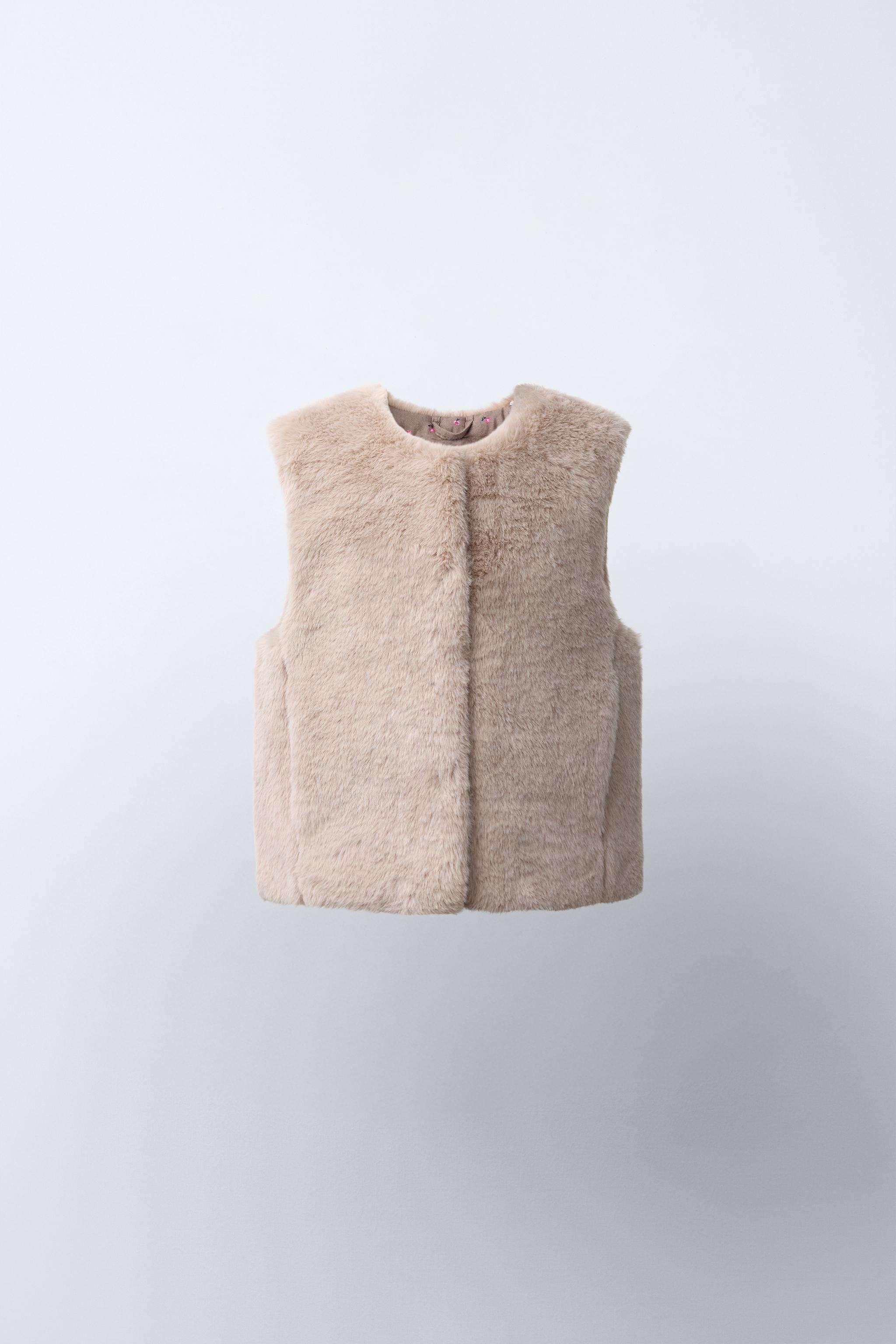 フェイクファーベスト - ゴールデンブラウン | ZARA Japan / 日本