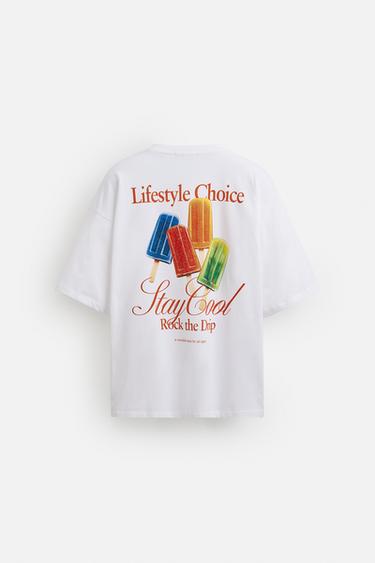 COMBINED PRINT T-SHIRT - White by Zara - Image 7