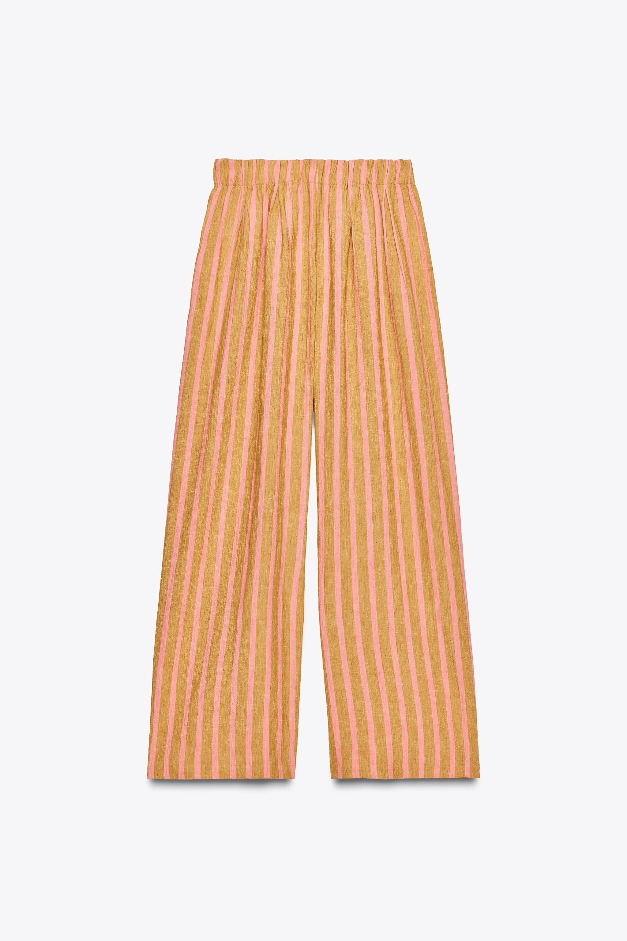 リネン混ストライプ柄パンツ - ZW COLLECTION - ストライプ