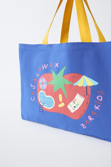 SAC SHOPPER IMPRIMÉ CASA LAWA X ZARA KIDS - Bleu de Zara - Image 2