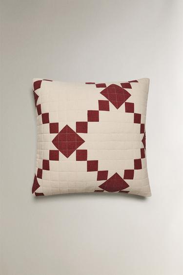 CAPA DE ALMOFADA EDREDÃO PATCHWORK NATAL - Bege-claro da Zara - Imagem 0