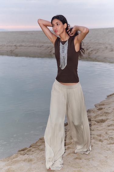 Zara TANK TOP - Brown - Image 0