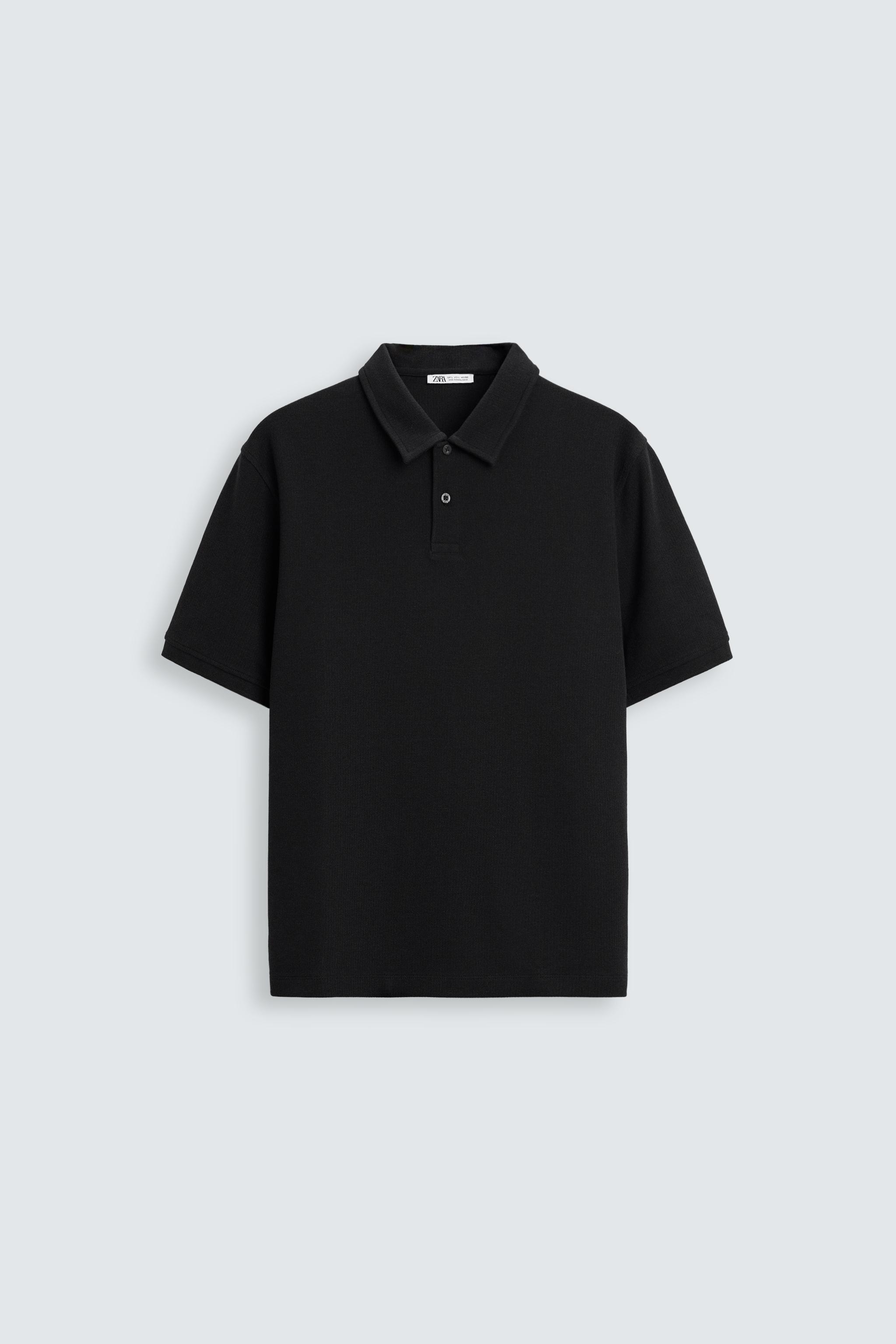 ZARA テクニカルポロシャツ　新品未使用 ☆ドイツ発*ZARA*新作*テクニカル ZIP ポロシャツ/DARK GREY☆
