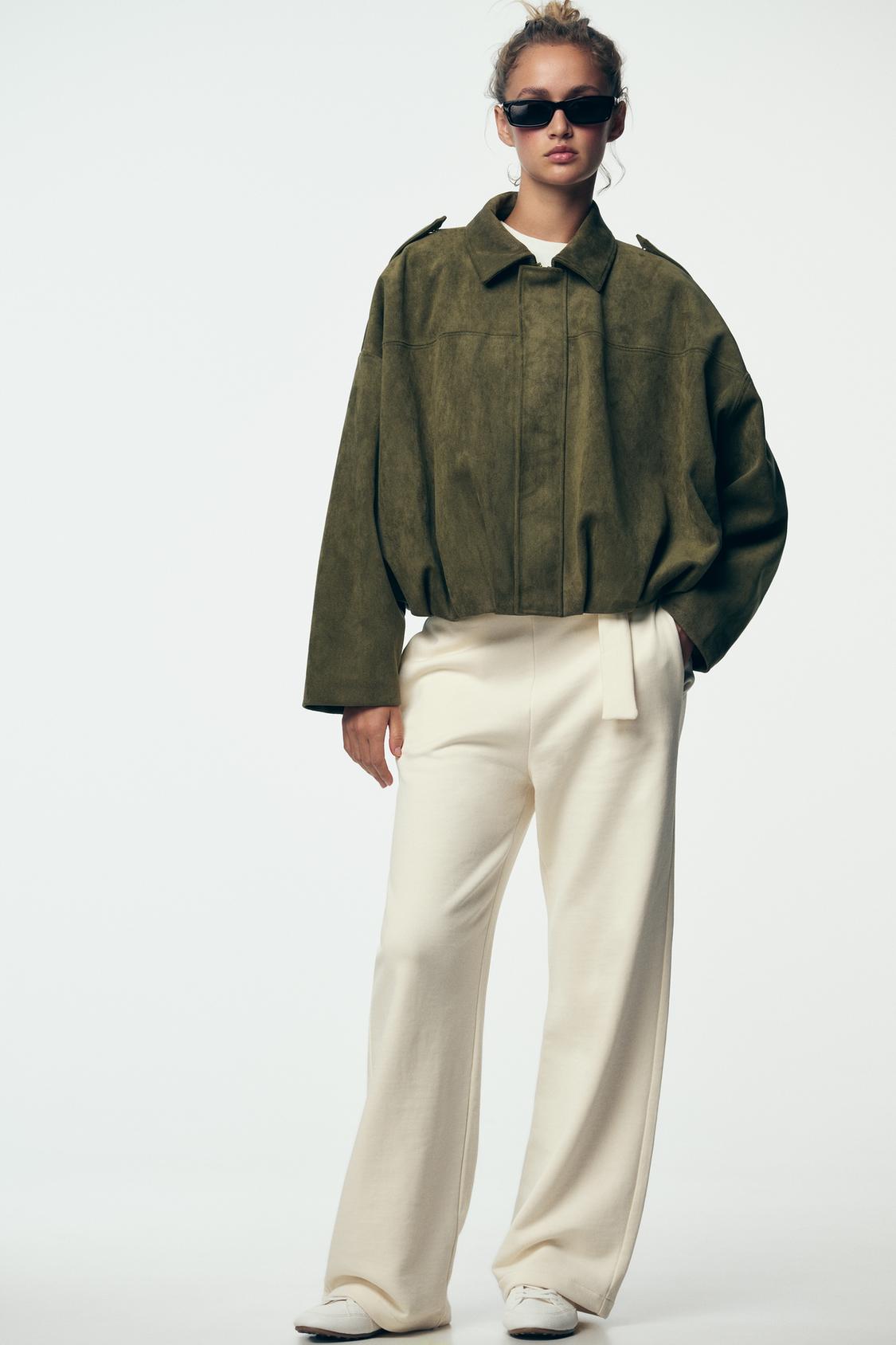 SUEDE EFFECT BOMBER JACKET