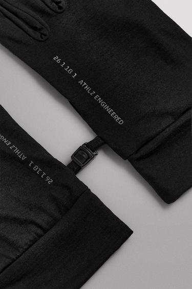 GANTS DE RUNNING EN LAINE MÉLANGÉE - Noir de Zara - Image 4