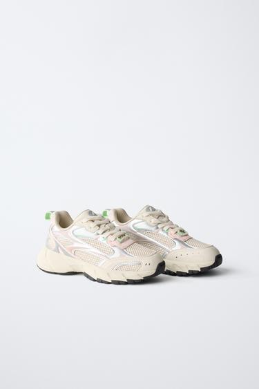 Zara MESH SPORT SNEAKERS - Off White