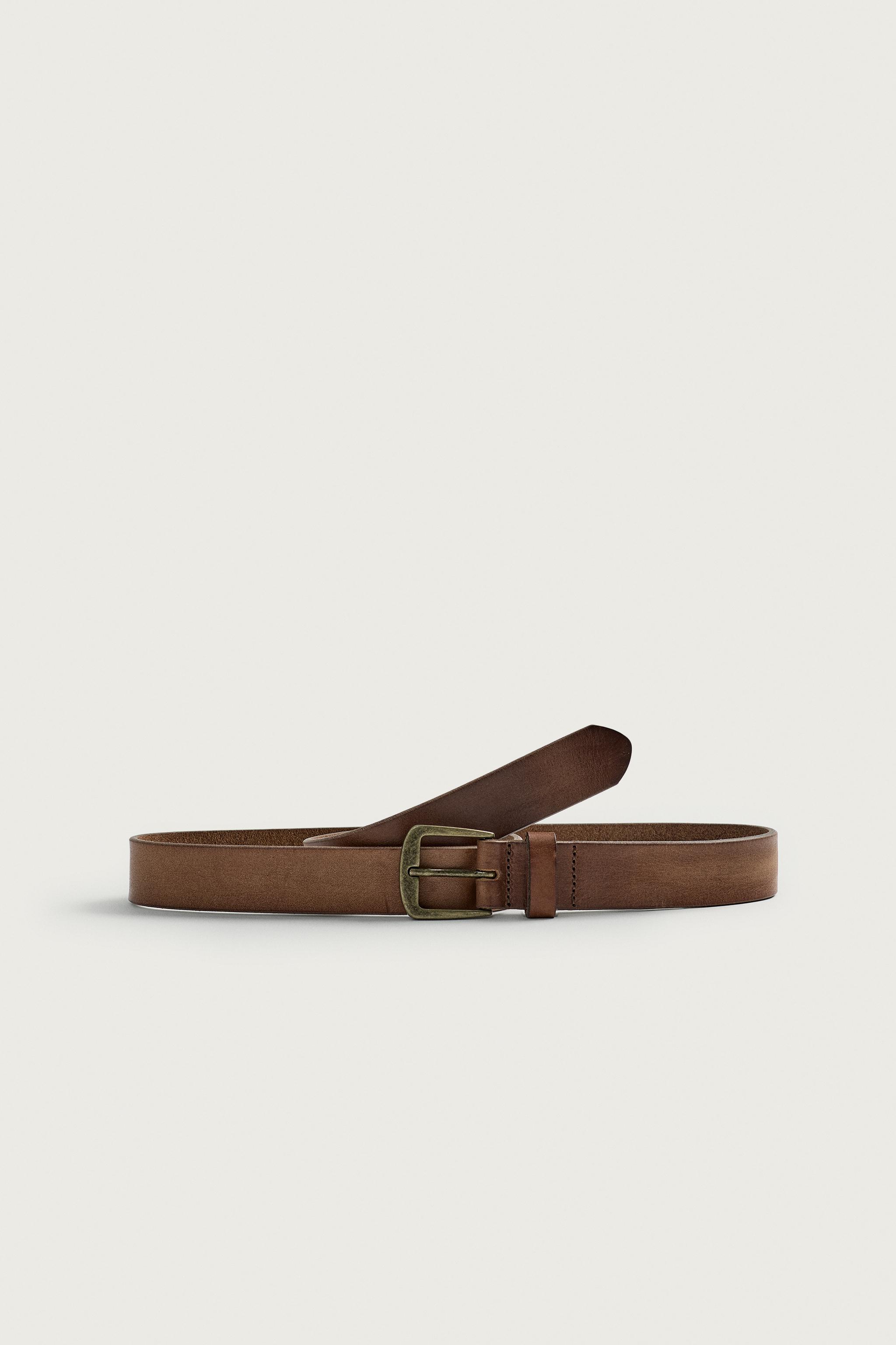 VINTAGE EFFECT LEATHER BELT