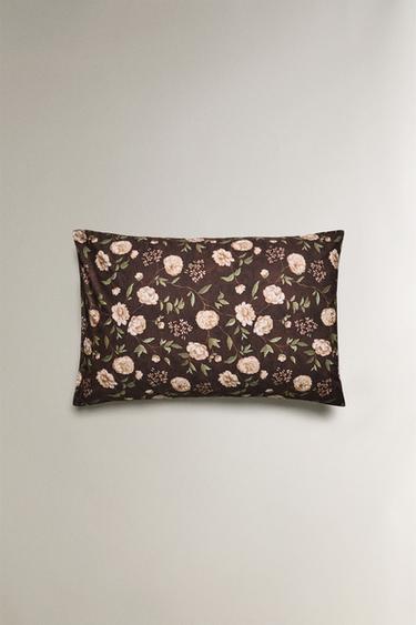 FLORAL PRINT PILLOWCASE - Brown by Zara - Image 3