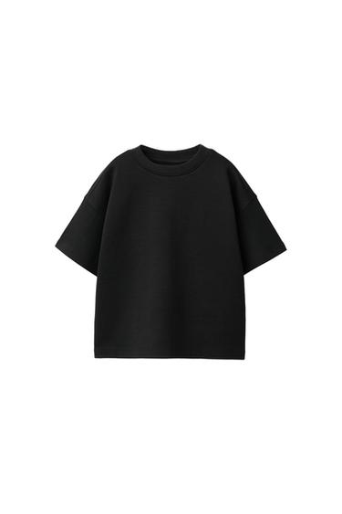 تيشرت انترلوك بيزك - أسود by Zara