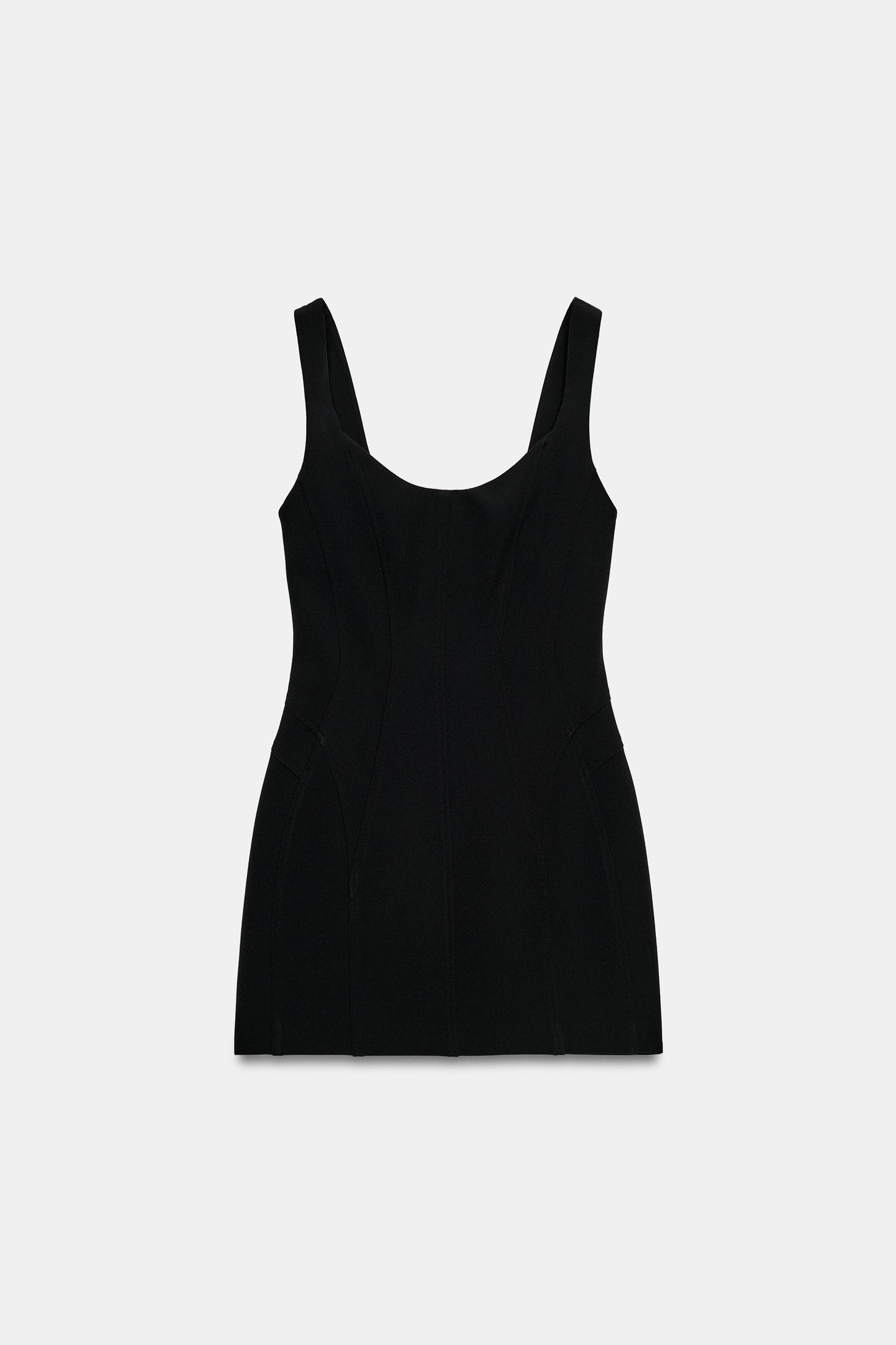 Женское платье Zara Voluminous Seam Mini, цвет: Чёрный — фото 6
