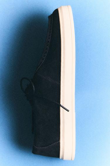 КОЖАНЫЕ ТУФЛИ В ПОВСЕДНЕВНОМ СТИЛЕ — Синий от Zara