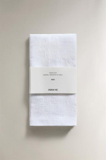 PACK OF COTTON JACQUARD NAPKINS (PACK OF 2) - White by Zara - Image 4