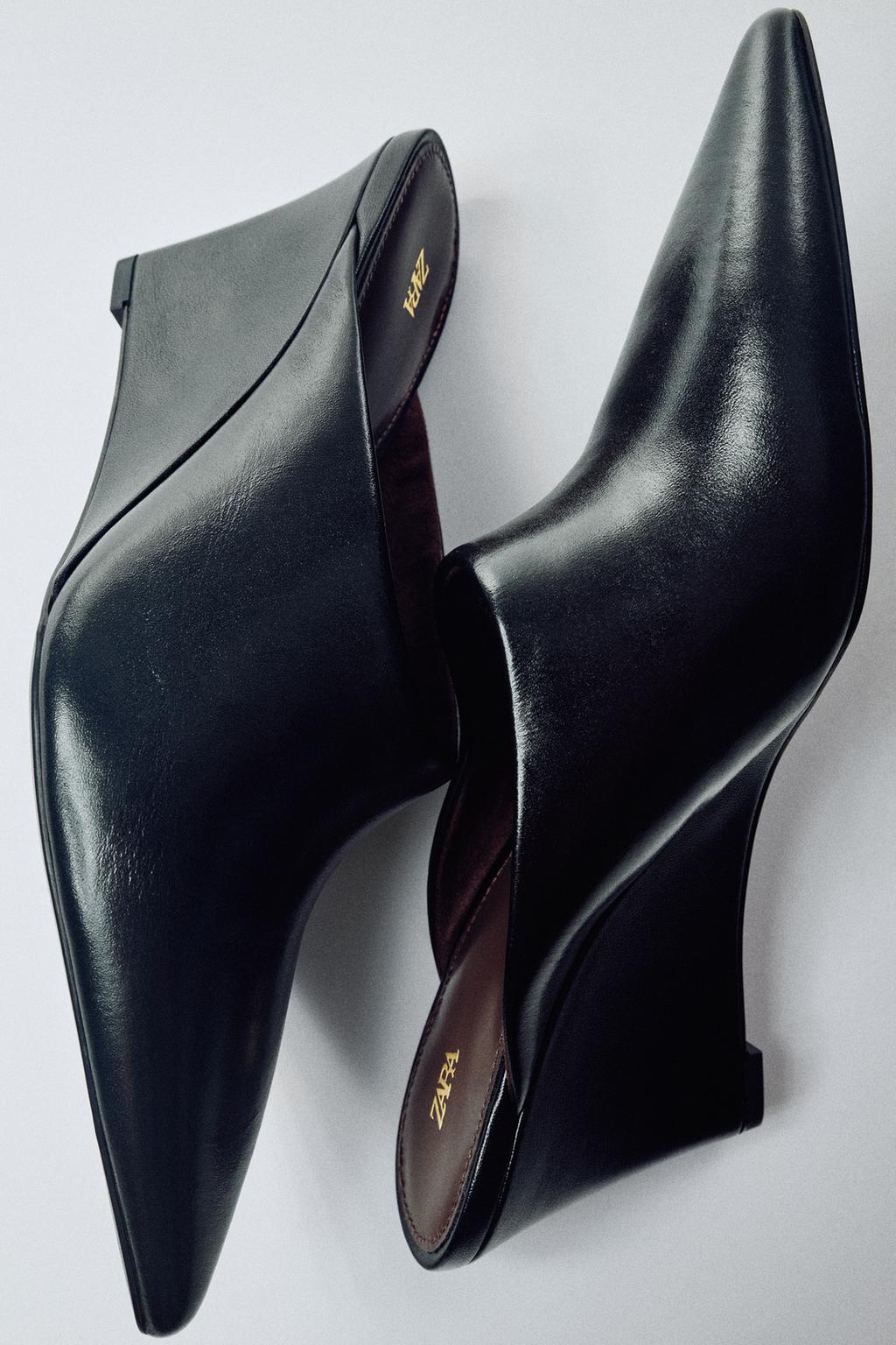 LEATHER WEDGE MULE