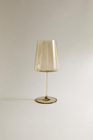 CONICAL CRYSTALLINE WINE GLASS - Brown by Zara