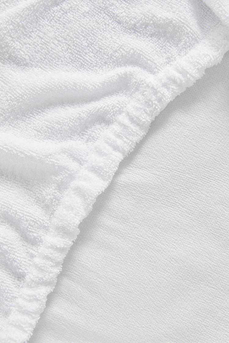 WATERPROOF COTTON TERRYCLOTH MATTRESS PROTECTOR — White