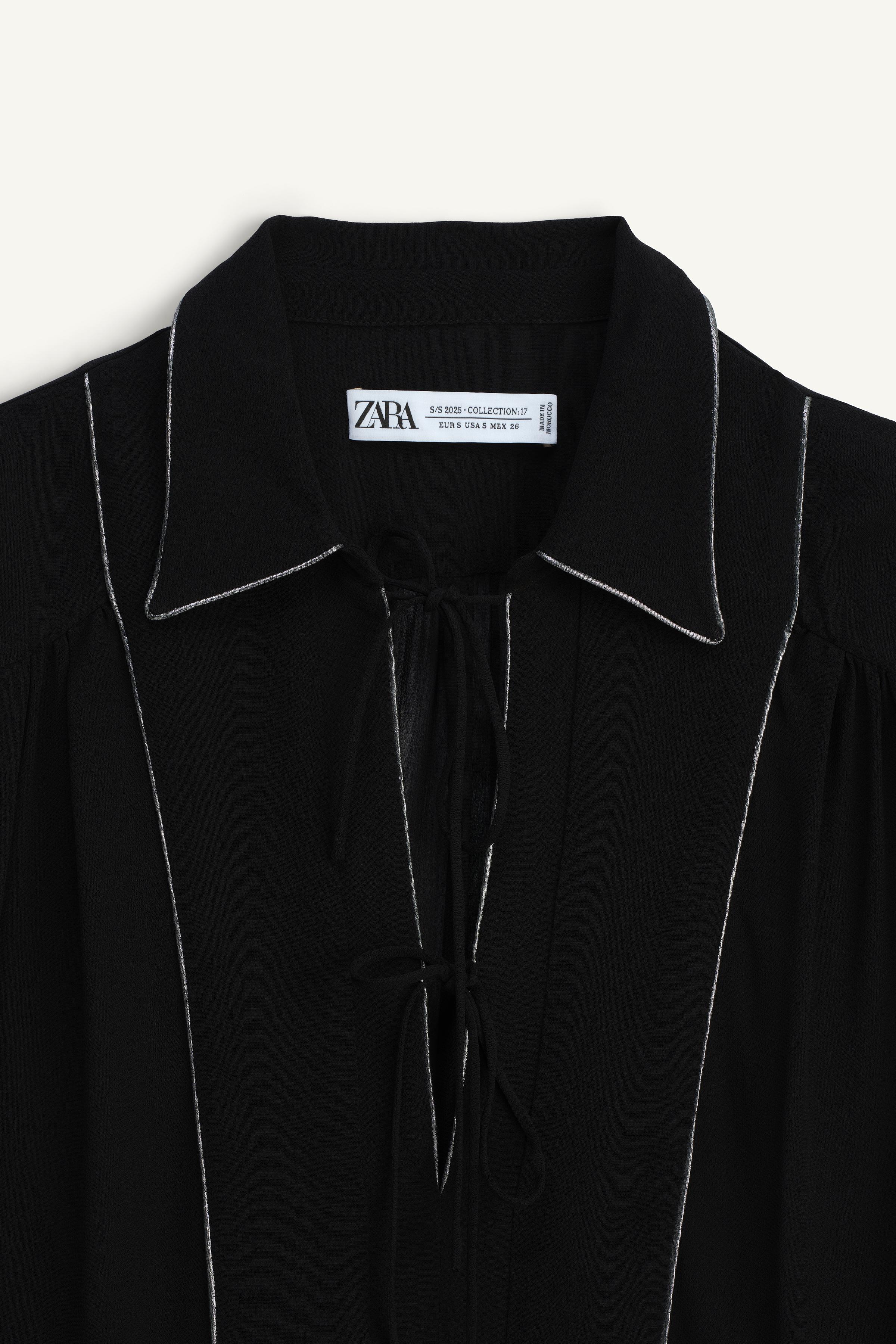 【ZARA】LIMITED EDITION ロングブラウス 2281/003/800 LIMITED EDITION ロングブラウス - ブラック | ZARA Japan / 日本