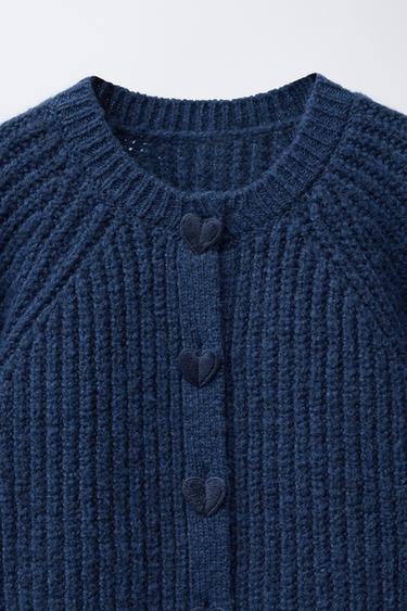 CARDIGAN WITH HEARTS - Bluish by Zara - Image 2