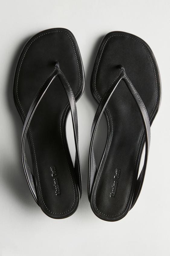 Zara Mid-heel toe sandal - Black - Image 0
