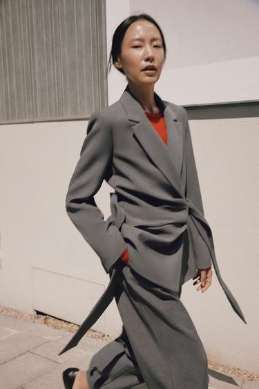 PANTALÓN BOMBACHO - Gris topo de Zara