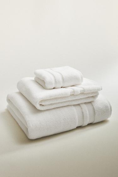 TOALHA DE BANHO REBORDO DUPLO EXTRASSUAVE - Branco da Zara