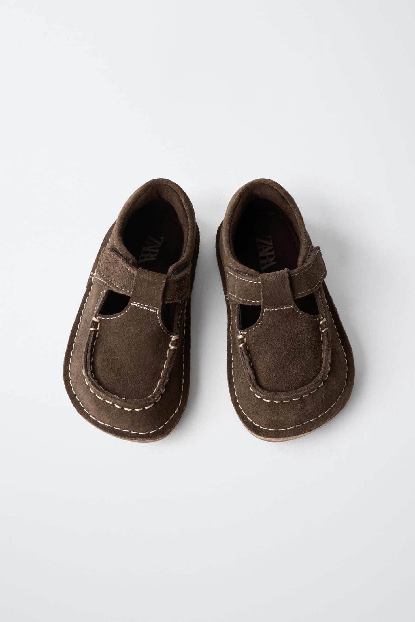 Детские туфли Zara Barefoot Leather Boat, цвет: Коричневый — фото 8