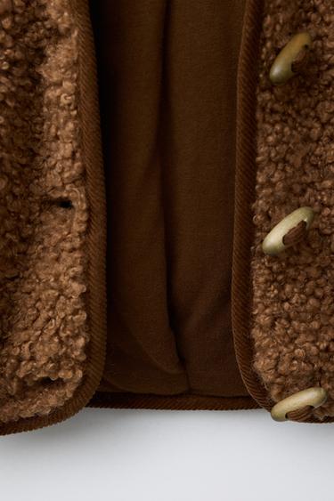 BLOUSON EFFET MOUTON À BRANDEBOURGS - Marron de Zara - Image 3