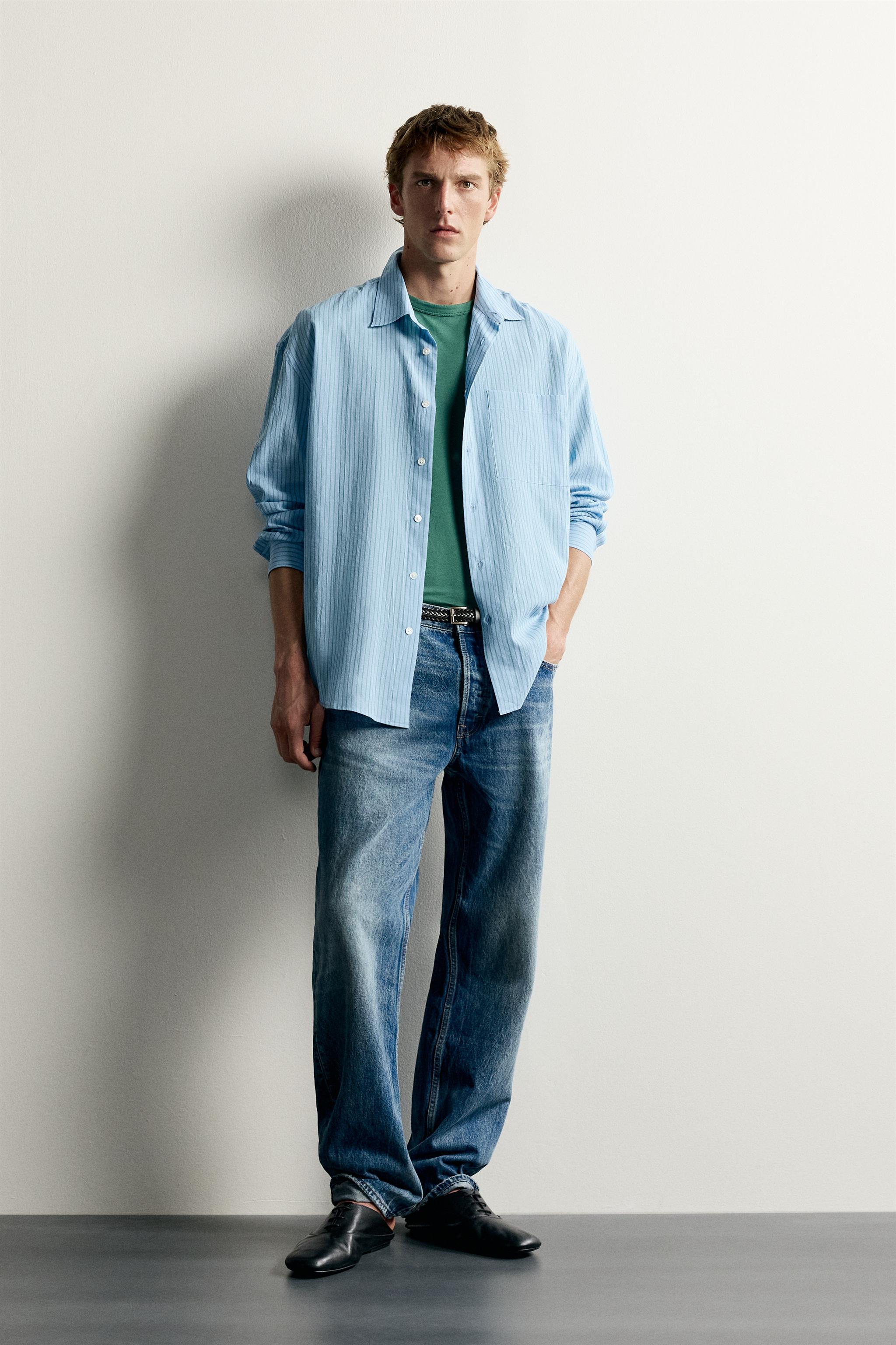 Zara RELAXED FIT KARELİ GÖMLEK