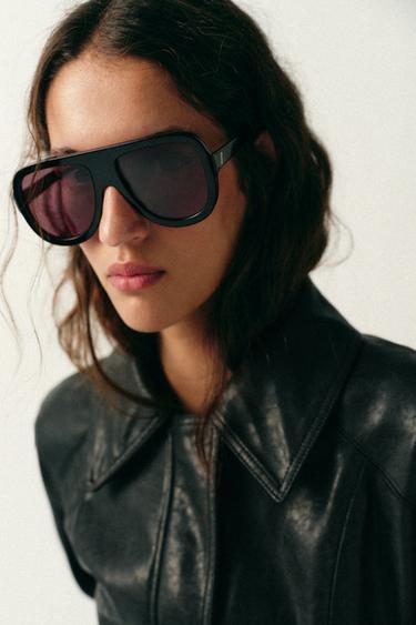 VESTE CEINTURÉE - Noir / Blanc de Zara - Image 4