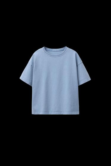 Zara WASHED EFFECT T-SHIRT - Blue - Image 0
