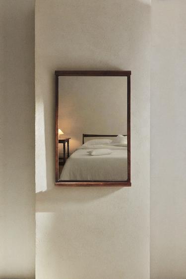 WALL MIRROR WITH CURVED FRAME - Khaki by Zara