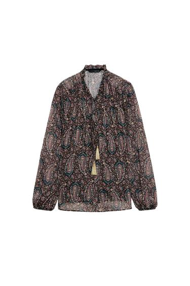 BLUSA SEMITRANSPARENTE ESTAMPADA - Multicolor da Zara