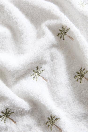 PALM TREE EMBROIDERY BATH TOWEL - Golden by Zara - Image 4