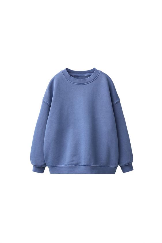 Zara SOLID SWEATSHIRT - Bluish - Image 0