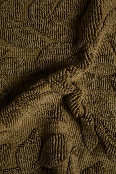Zara NON-SLIP JACQUARD BATH MAT - Dark khaki