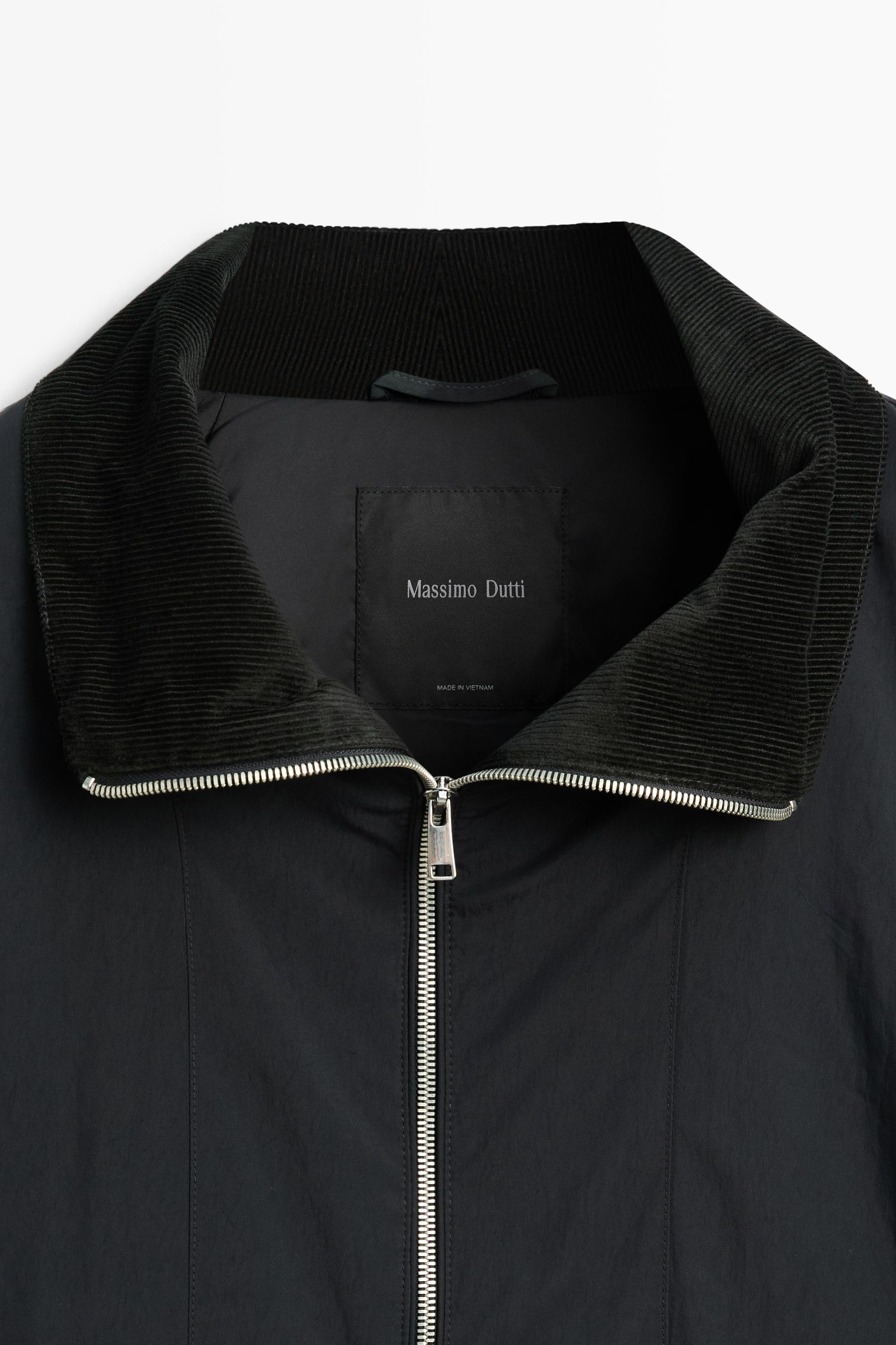 Parka matelassée col en velours côtelé