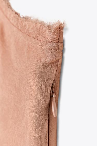 ZW COLLECTION EMBROIDERED ASYMMETRIC DRESS - Beige-pink by Zara - Image 7